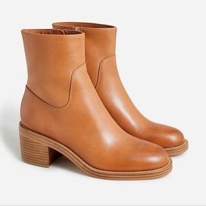 J.Crew Stacked Heel Boots in Burnished Sand